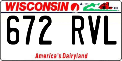 WI license plate 672RVL