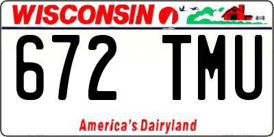 WI license plate 672TMU