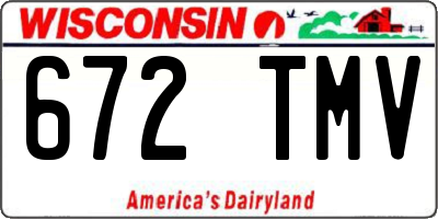 WI license plate 672TMV