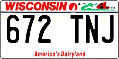 WI license plate 672TNJ