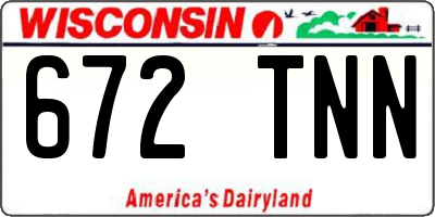 WI license plate 672TNN