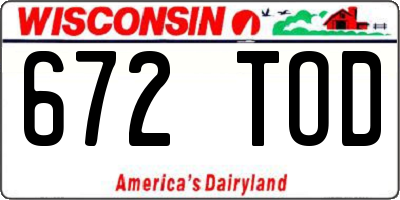WI license plate 672TOD