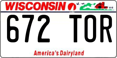 WI license plate 672TOR