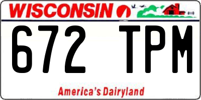 WI license plate 672TPM