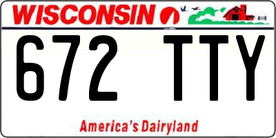 WI license plate 672TTY