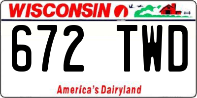 WI license plate 672TWD