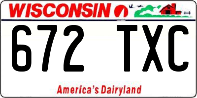 WI license plate 672TXC