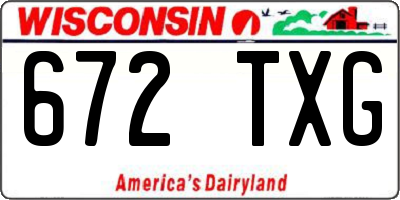 WI license plate 672TXG