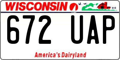 WI license plate 672UAP