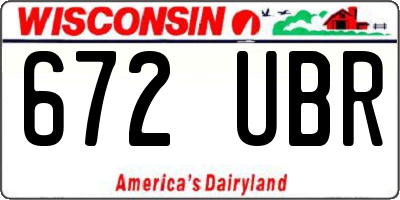 WI license plate 672UBR