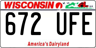 WI license plate 672UFE