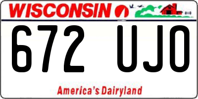 WI license plate 672UJO