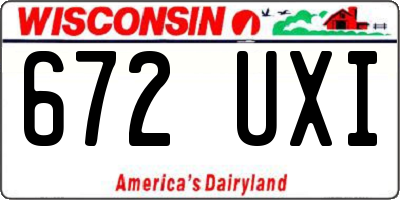 WI license plate 672UXI