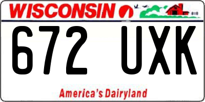 WI license plate 672UXK