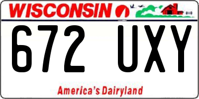 WI license plate 672UXY