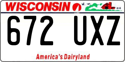 WI license plate 672UXZ