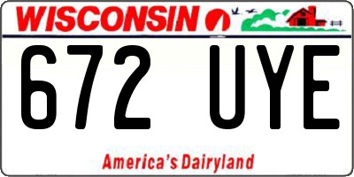 WI license plate 672UYE