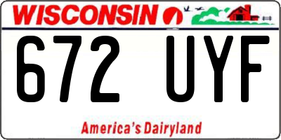 WI license plate 672UYF