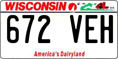 WI license plate 672VEH