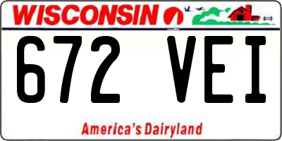WI license plate 672VEI