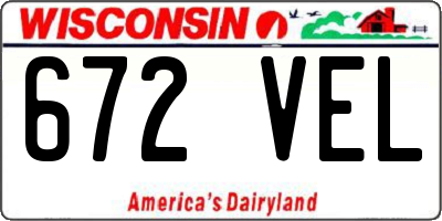 WI license plate 672VEL