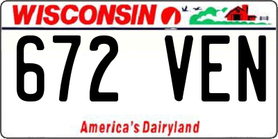 WI license plate 672VEN