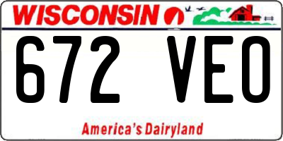WI license plate 672VEO