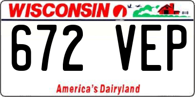 WI license plate 672VEP