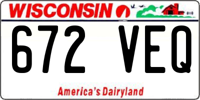 WI license plate 672VEQ