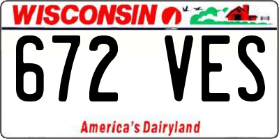WI license plate 672VES