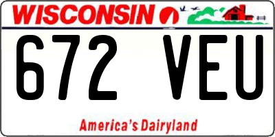 WI license plate 672VEU