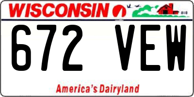 WI license plate 672VEW