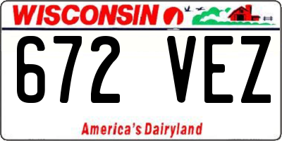 WI license plate 672VEZ