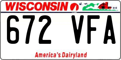 WI license plate 672VFA