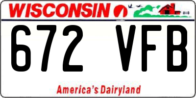 WI license plate 672VFB