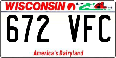 WI license plate 672VFC