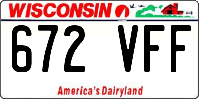 WI license plate 672VFF