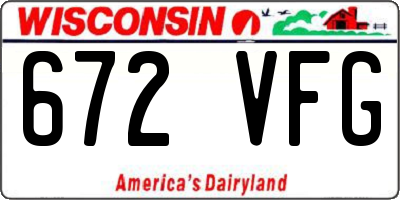 WI license plate 672VFG