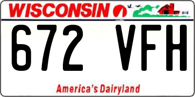 WI license plate 672VFH