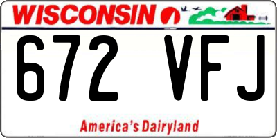 WI license plate 672VFJ
