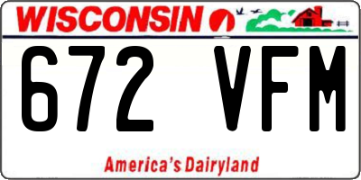 WI license plate 672VFM