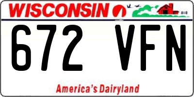 WI license plate 672VFN