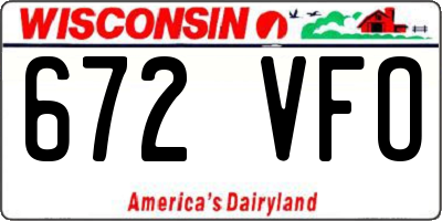 WI license plate 672VFO