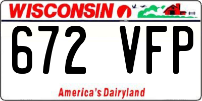 WI license plate 672VFP
