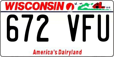 WI license plate 672VFU