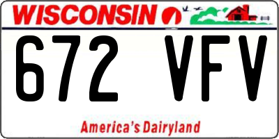 WI license plate 672VFV