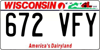 WI license plate 672VFY