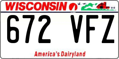 WI license plate 672VFZ