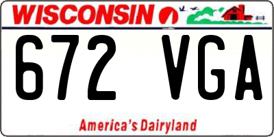 WI license plate 672VGA