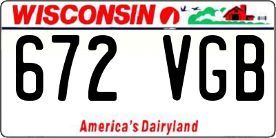 WI license plate 672VGB